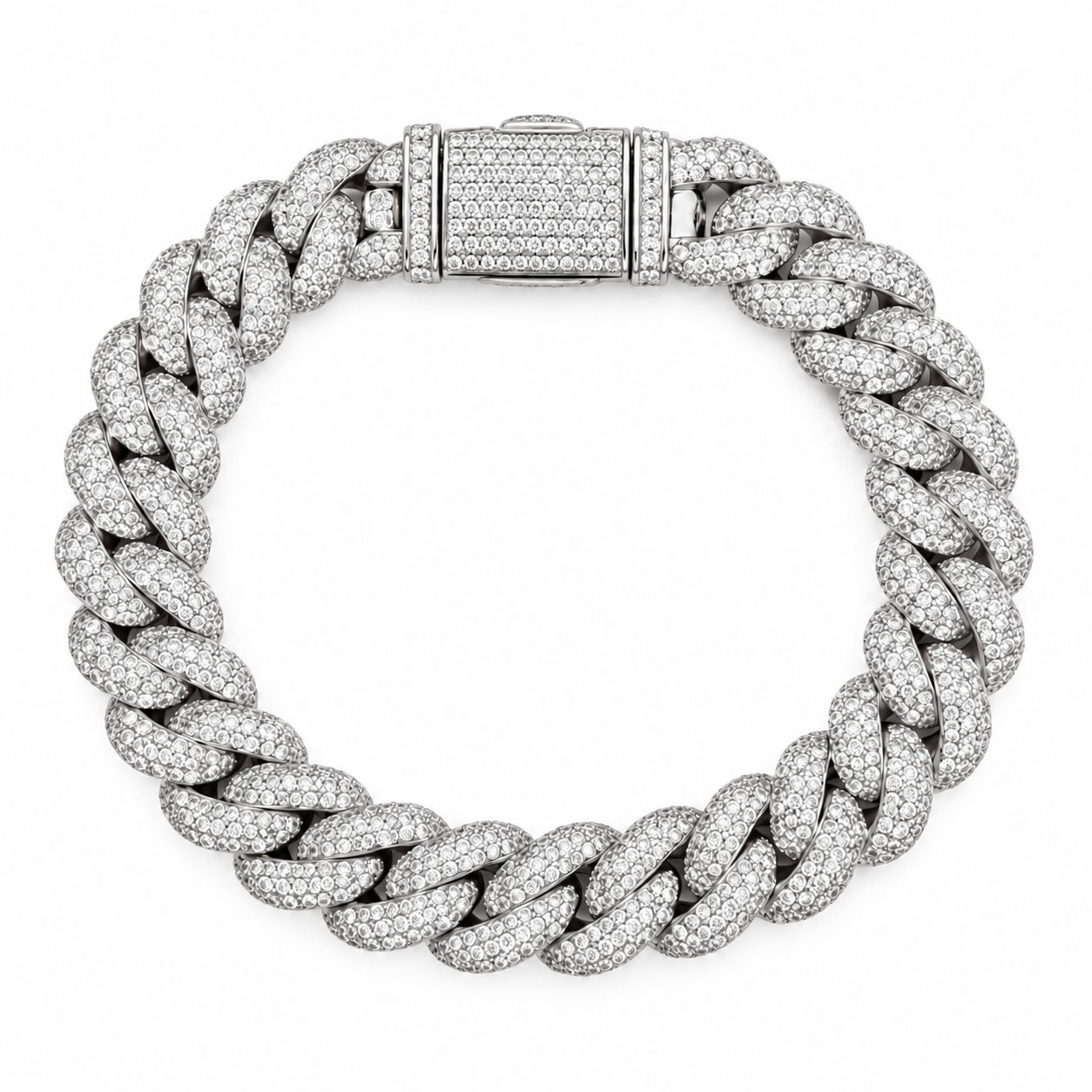 Moissanite Diamond Miami Cuban Link Bracelet for Men's