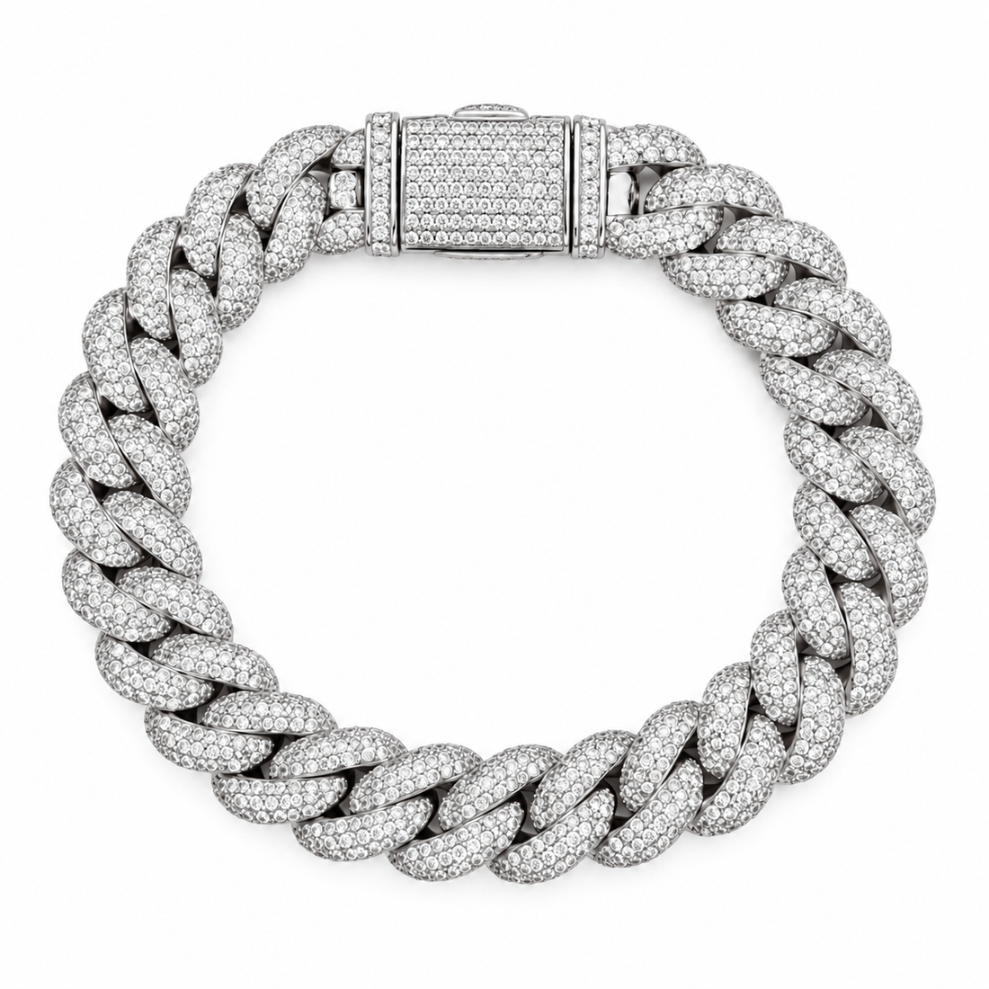 Moissanite Diamond Miami Cuban Link Bracelet for Men's