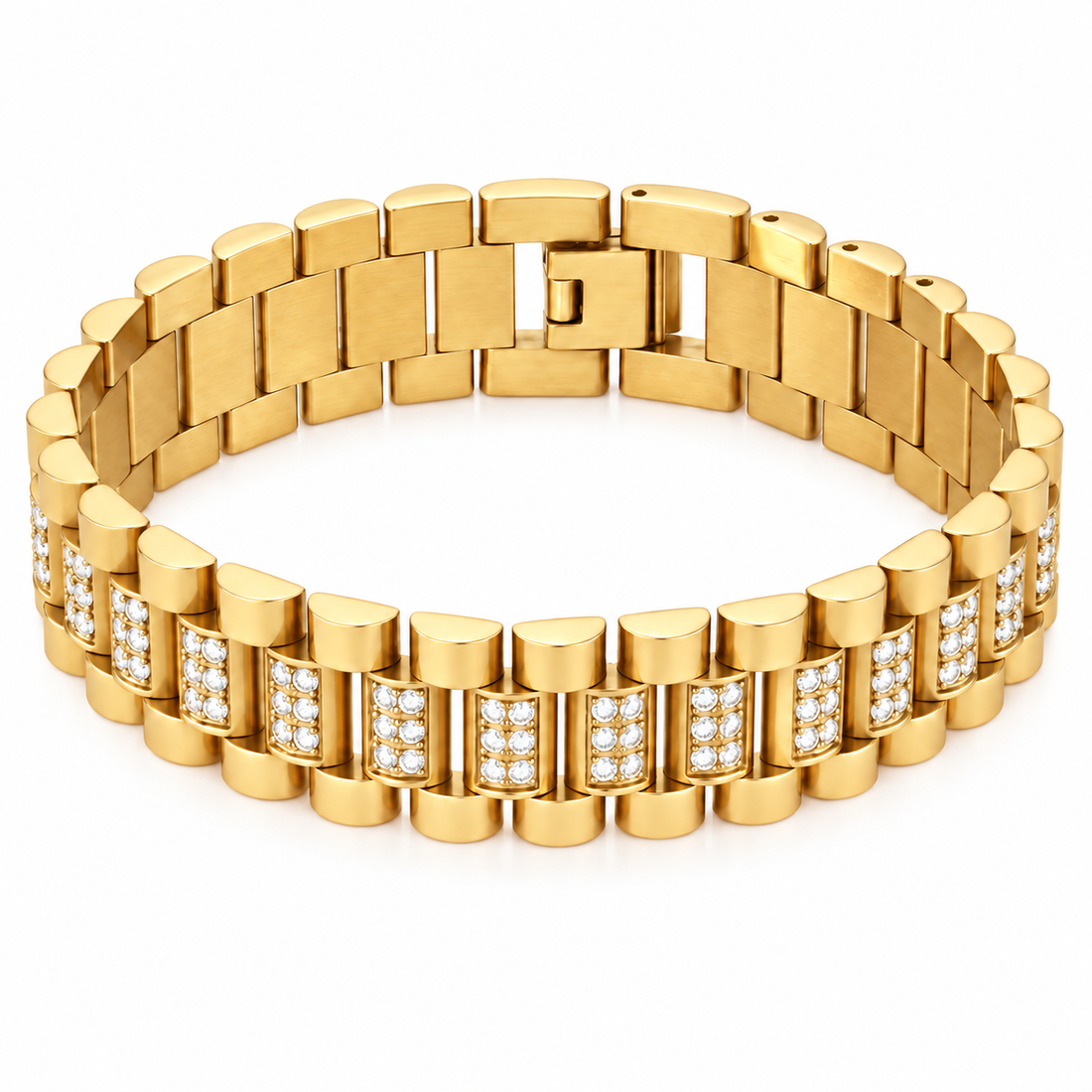 Pave Moissanite Rectangular Link Bracelet for Men's