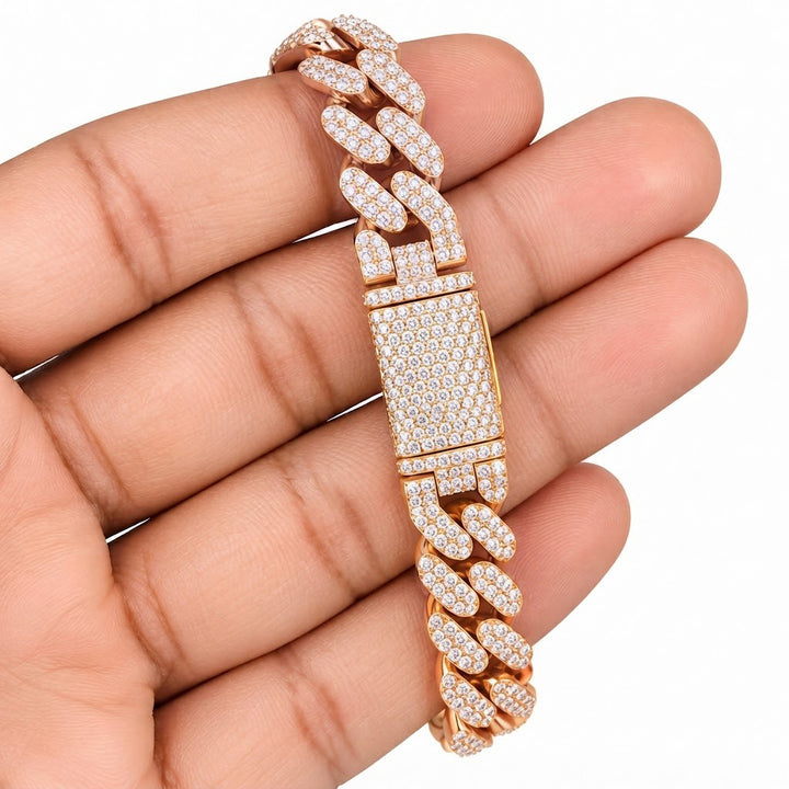 Pave Hip Hop Moissanite Link Bracelets for Men's