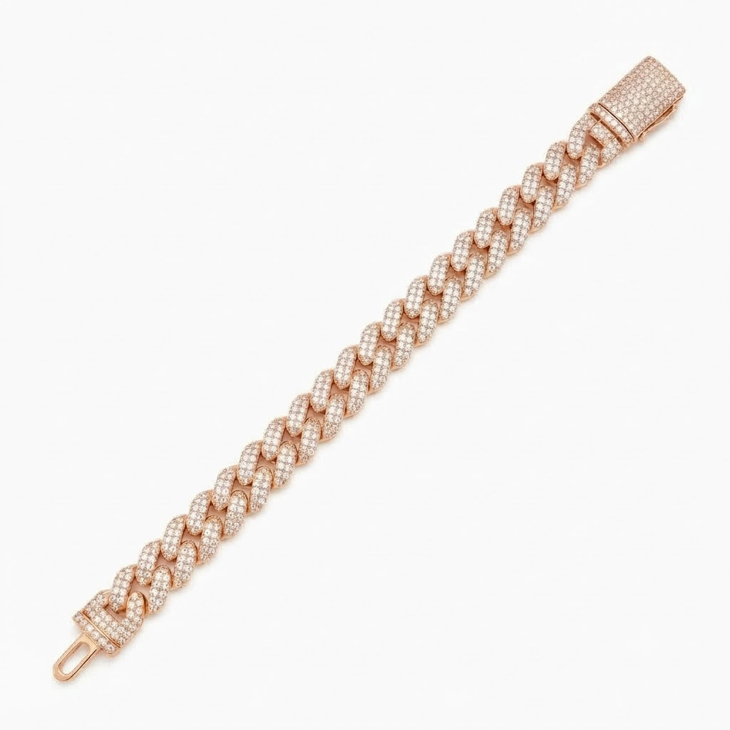 Pave Hip Hop Moissanite Link Bracelets for Men's
