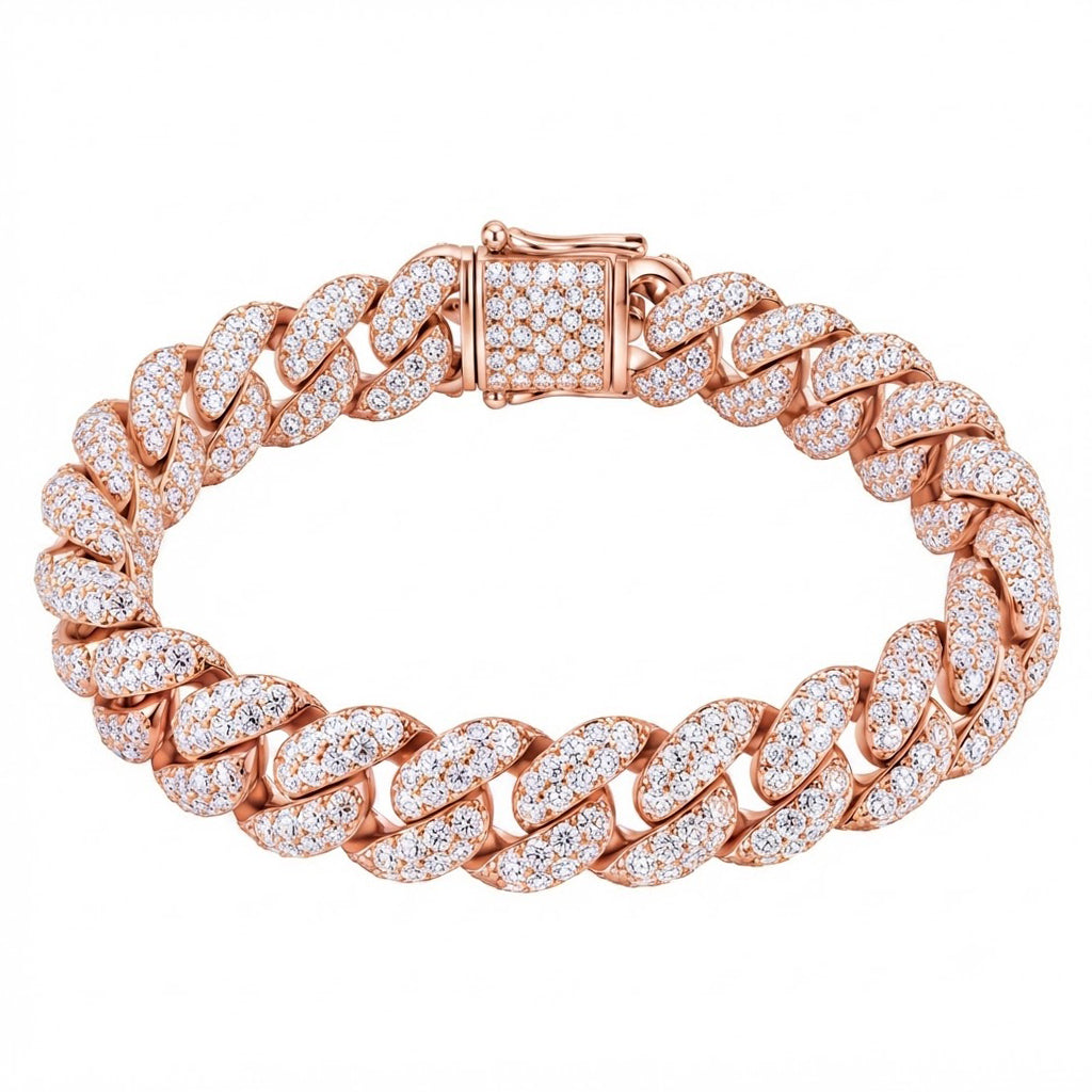Pave Hip Hop Moissanite Link Bracelets for Men's