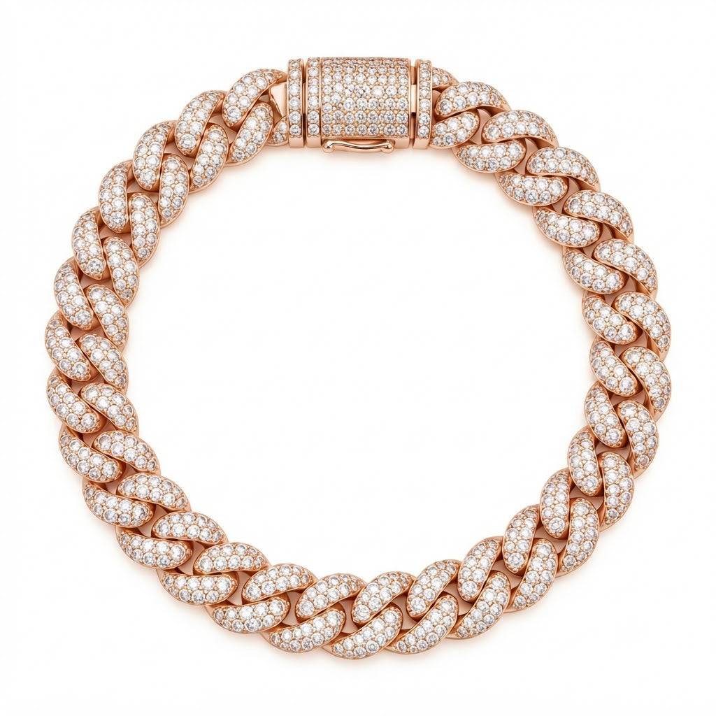 Pave Hip Hop Moissanite Link Bracelets for Men's