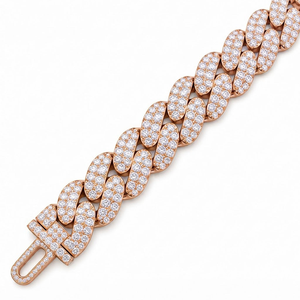 Pave Hip Hop Moissanite Link Bracelets for Men's