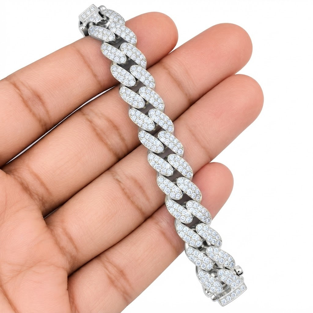 Pave Hip Hop Moissanite Link Bracelets for Men's