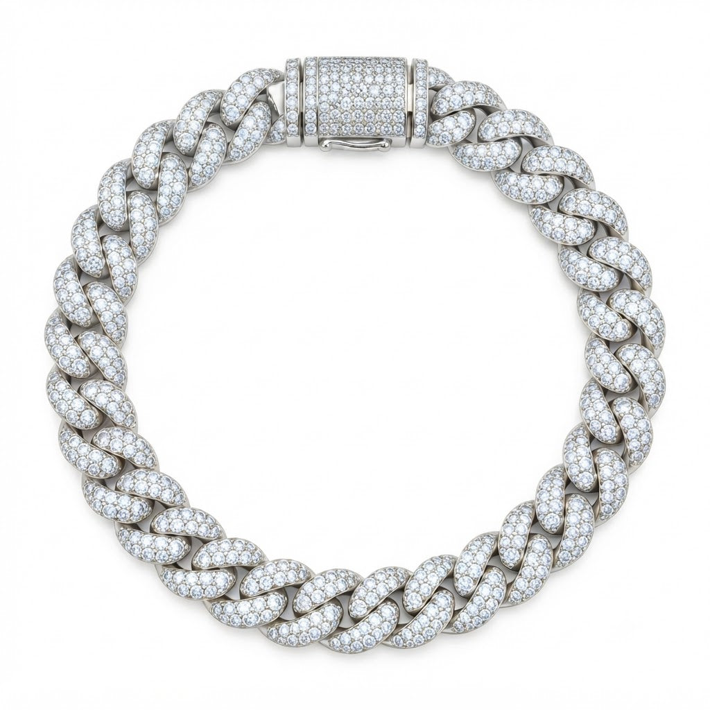 Pave Hip Hop Moissanite Link Bracelets for Men's