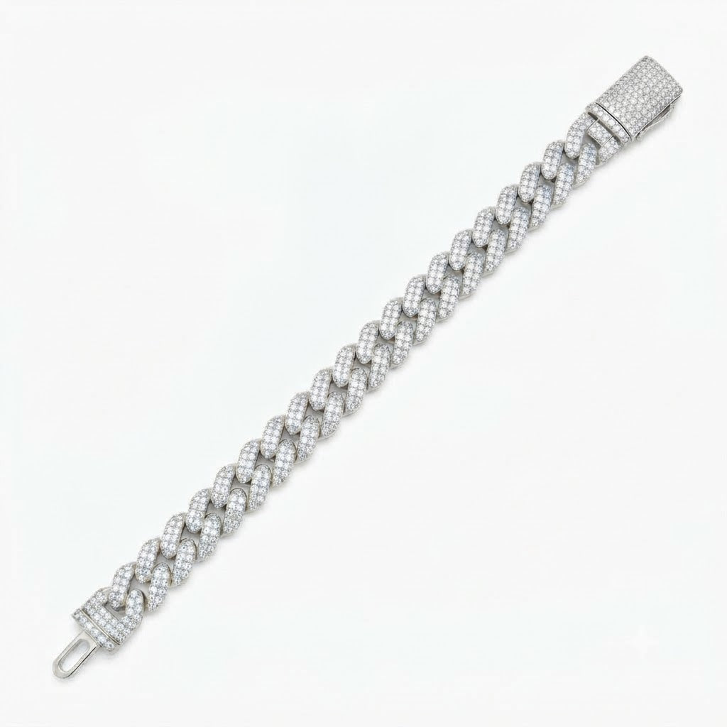 Pave Hip Hop Moissanite Link Bracelets for Men's
