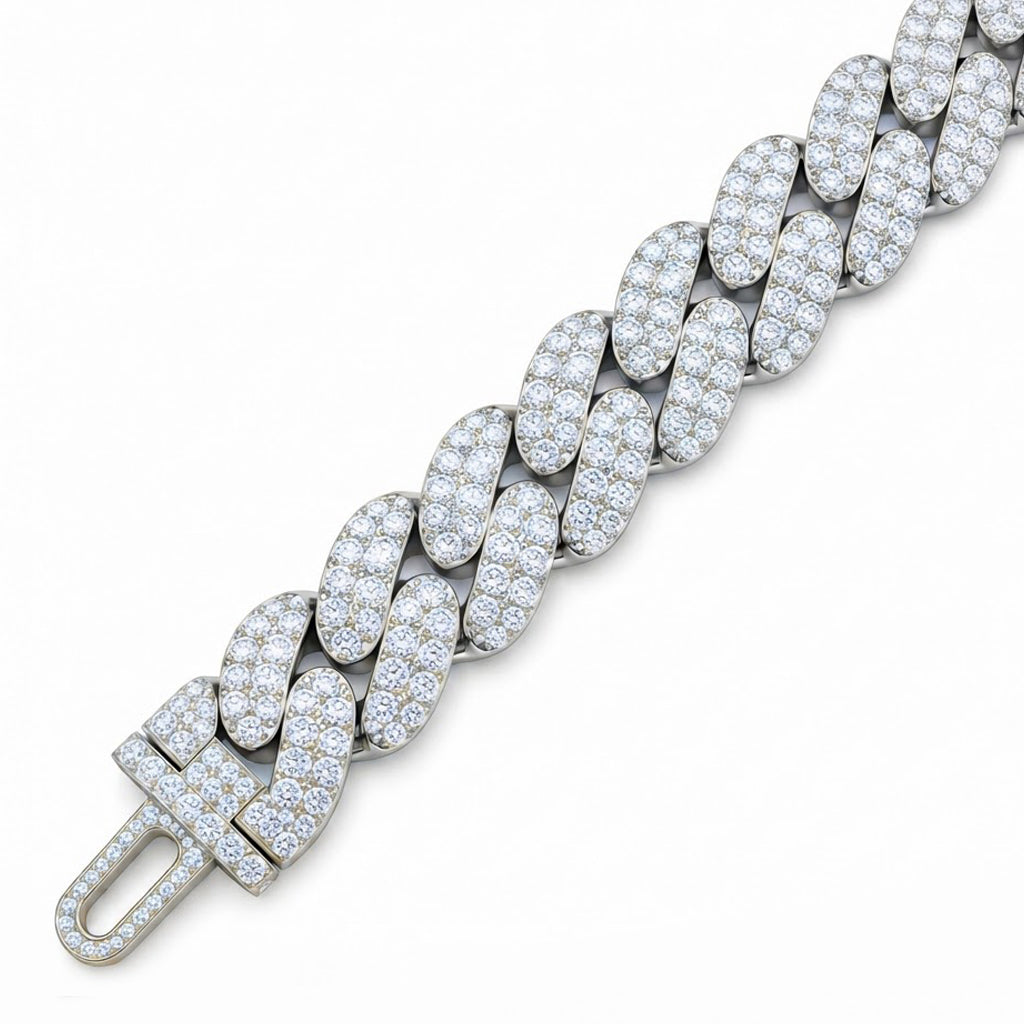 Pave Hip Hop Moissanite Link Bracelets for Men's