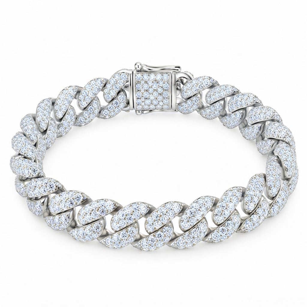 Pave Hip Hop Moissanite Link Bracelets for Men's