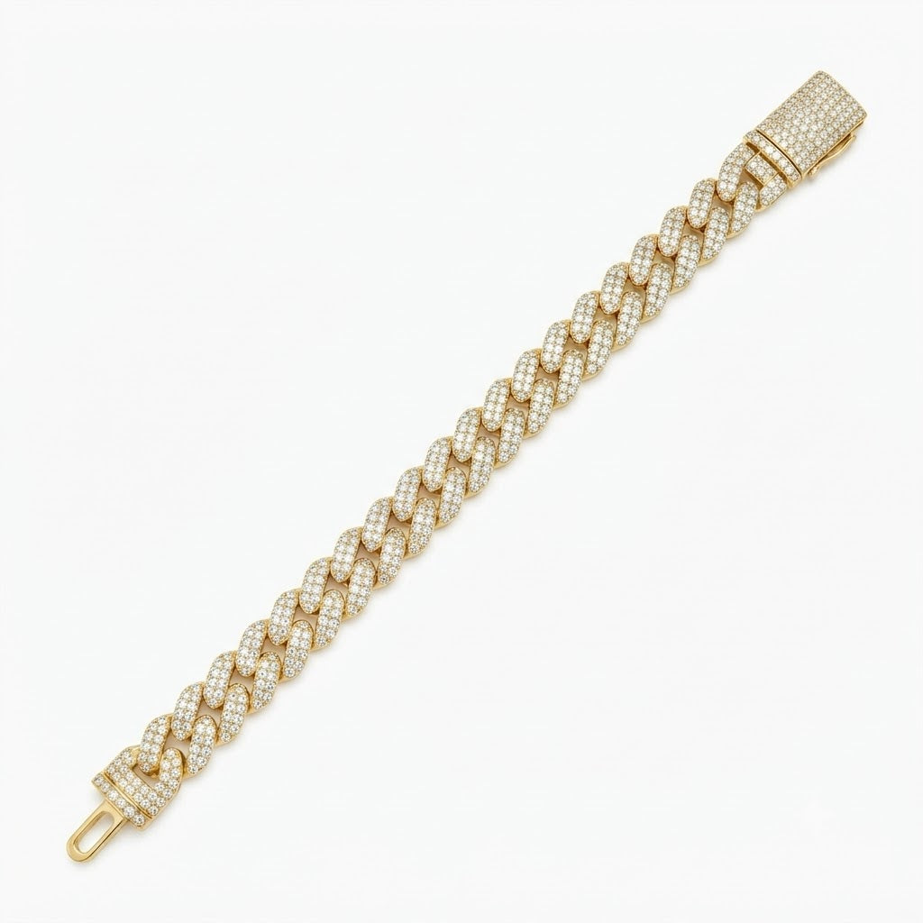 Pave Hip Hop Moissanite Link Bracelets for Men's