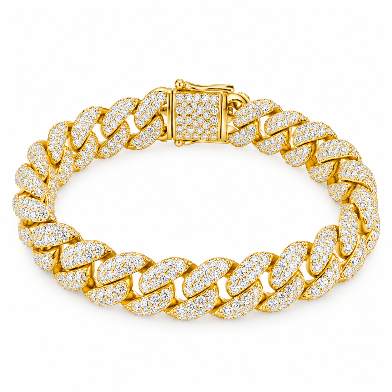Pave Hip Hop Moissanite Link Bracelets for Men's