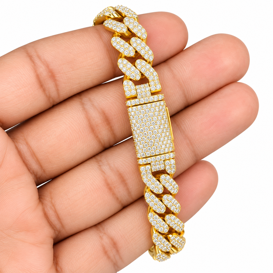 Pave Hip Hop Moissanite Link Bracelets for Men's