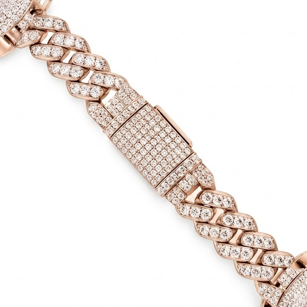 Clover Cuban Link Moissanite Bracelet