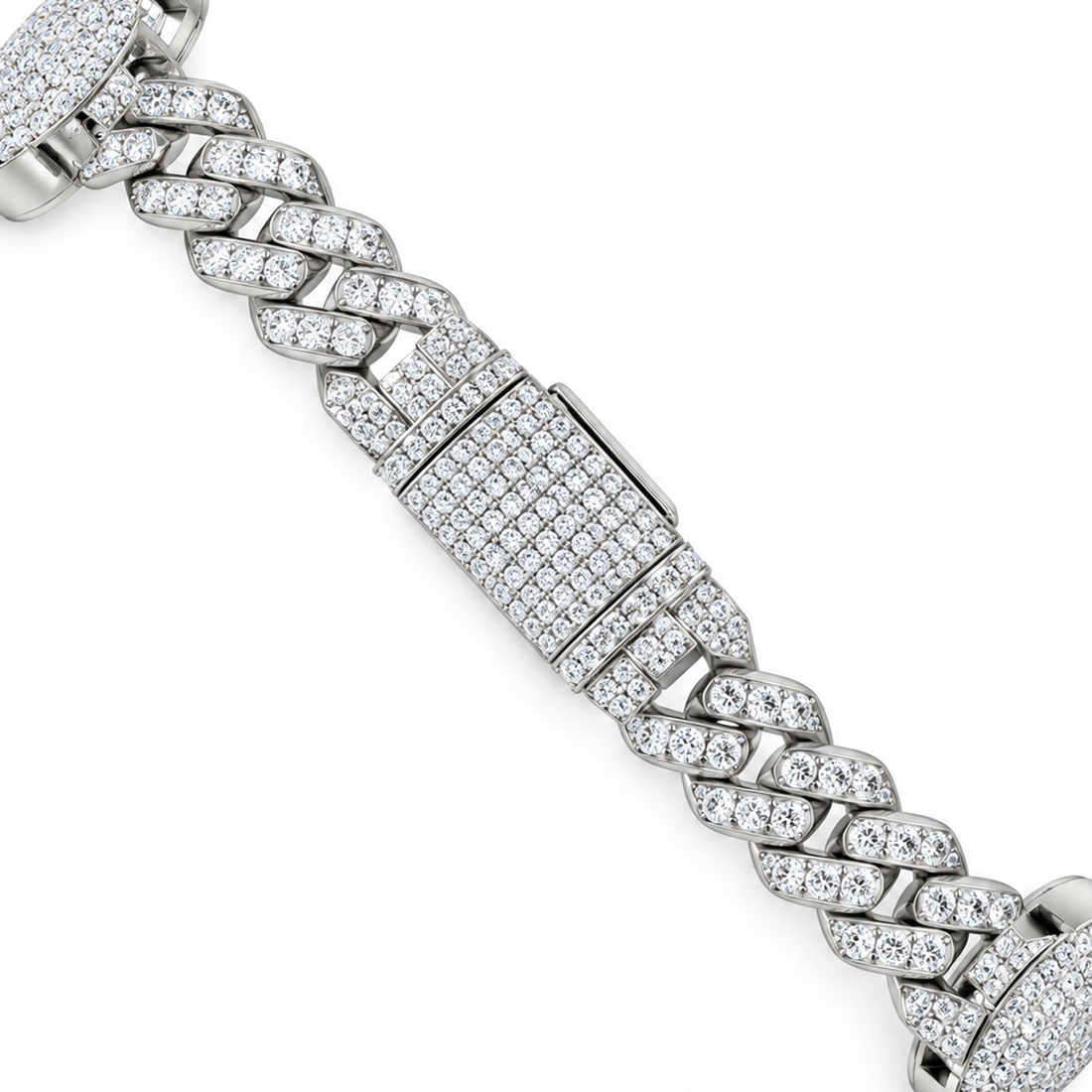 Clover Cuban Link Moissanite Bracelet