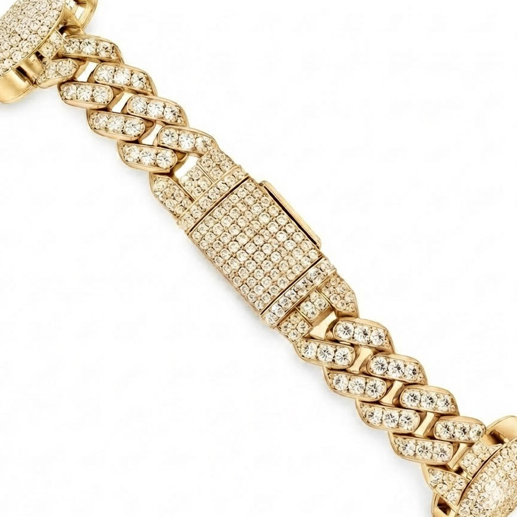 Clover Cuban Link Moissanite Bracelet