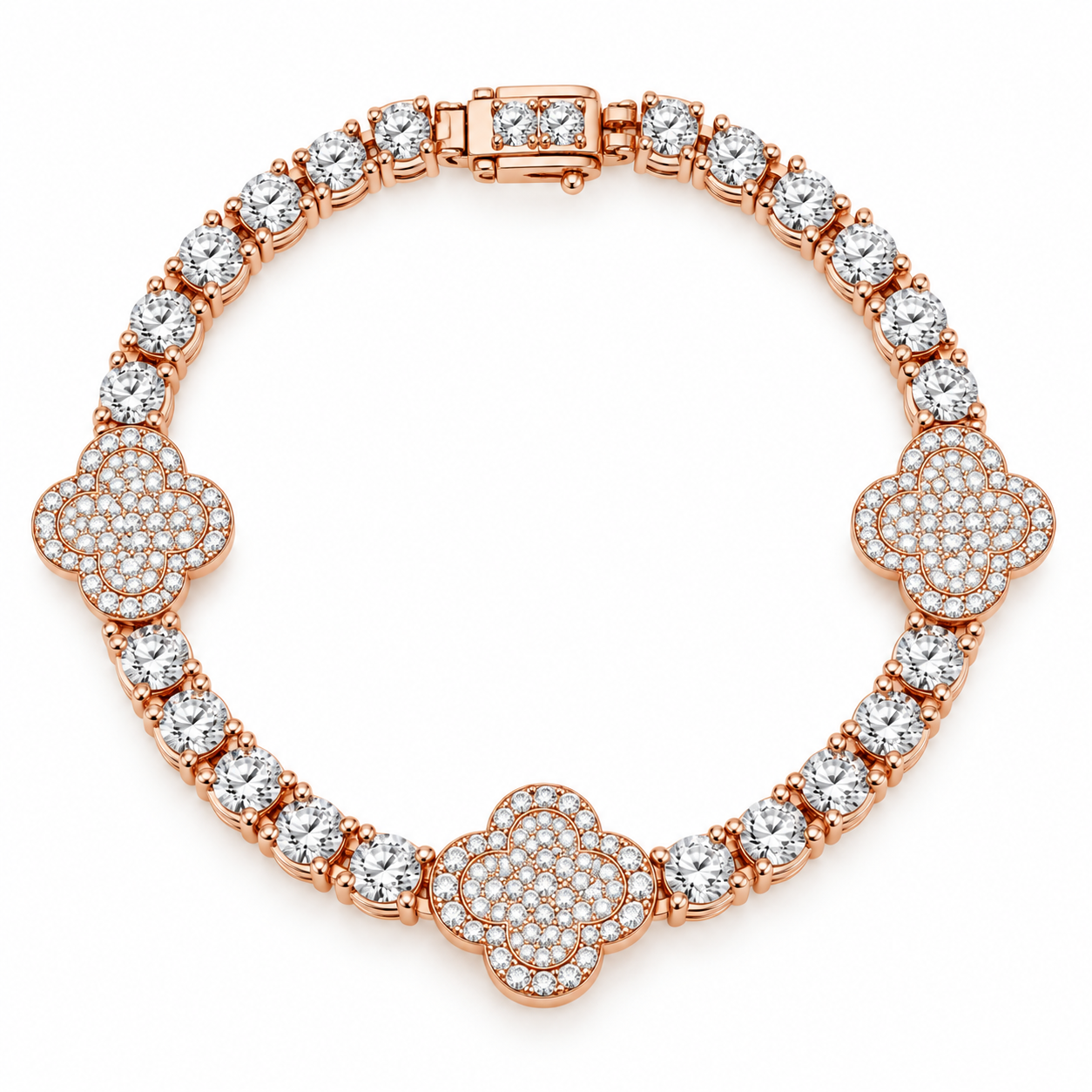 Clover Style Tennis Bracelet for Men's