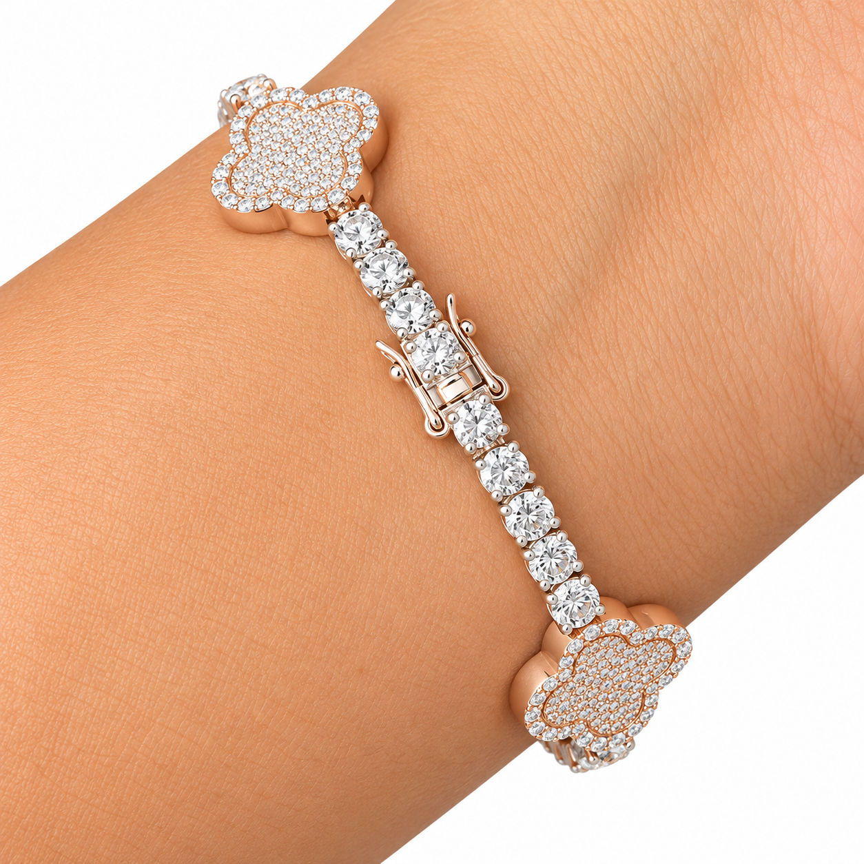 Clover Style Tennis Bracelet for Men's