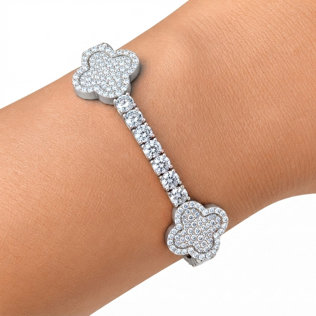 Clover Style Tennis Bracelet for Men's