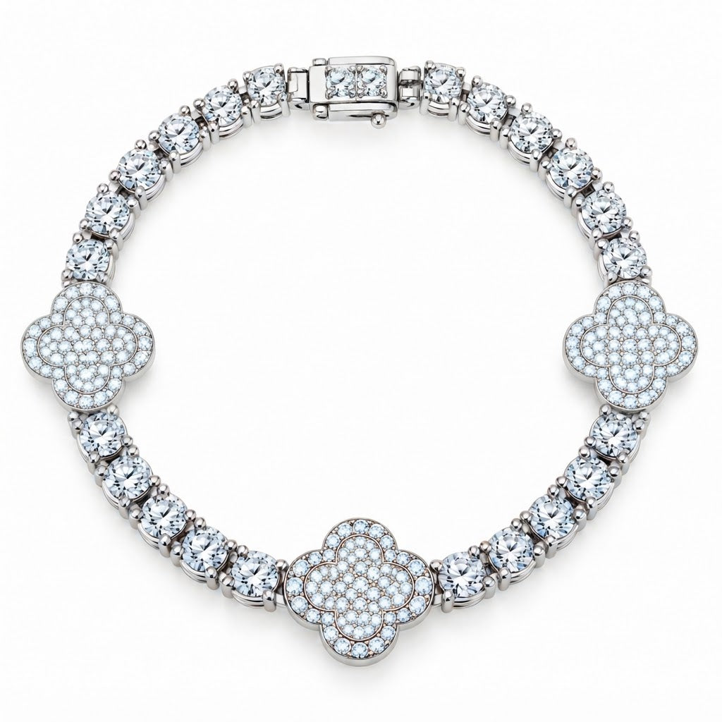 Clover Style Tennis Bracelet for Men's