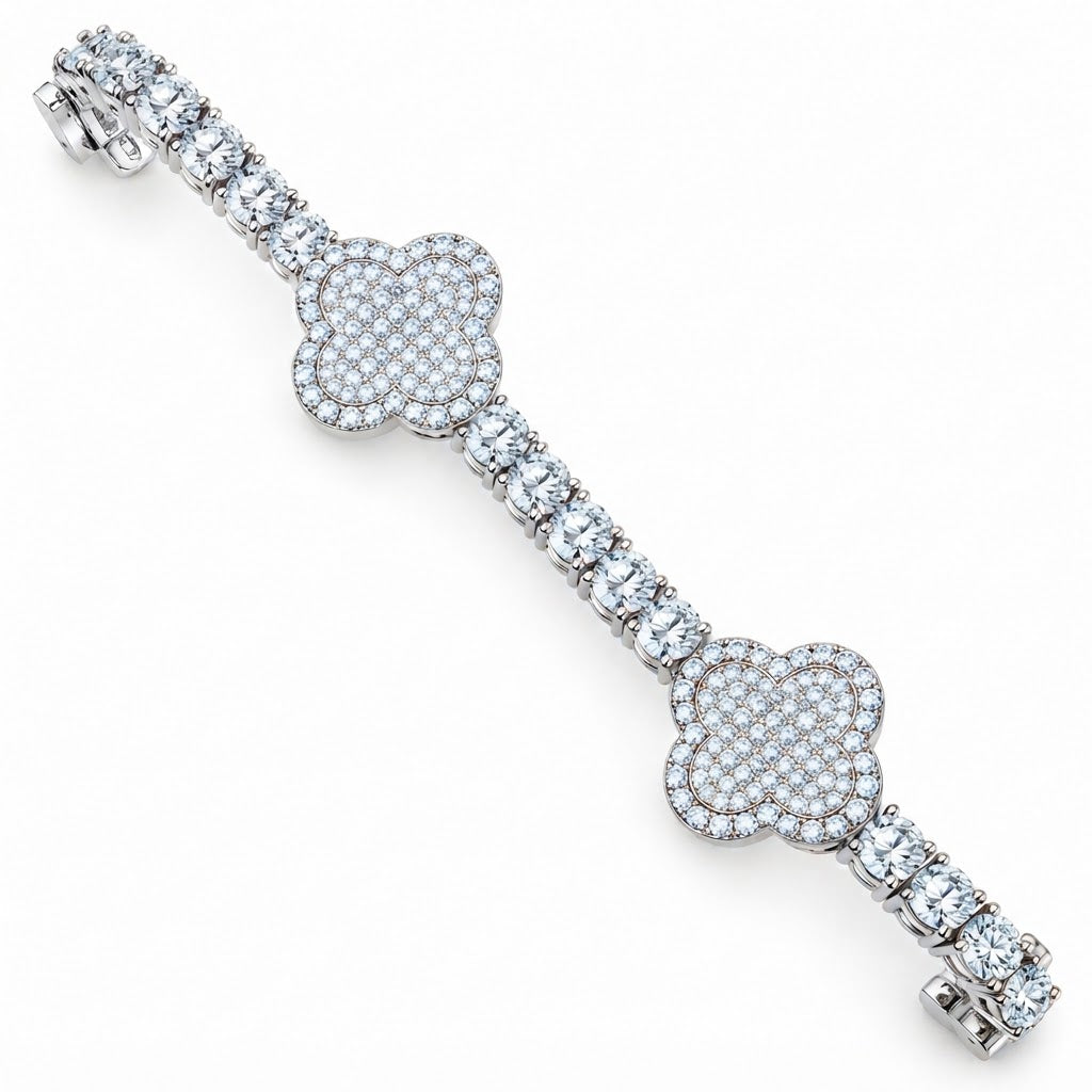 Clover Style Tennis Bracelet for Men's