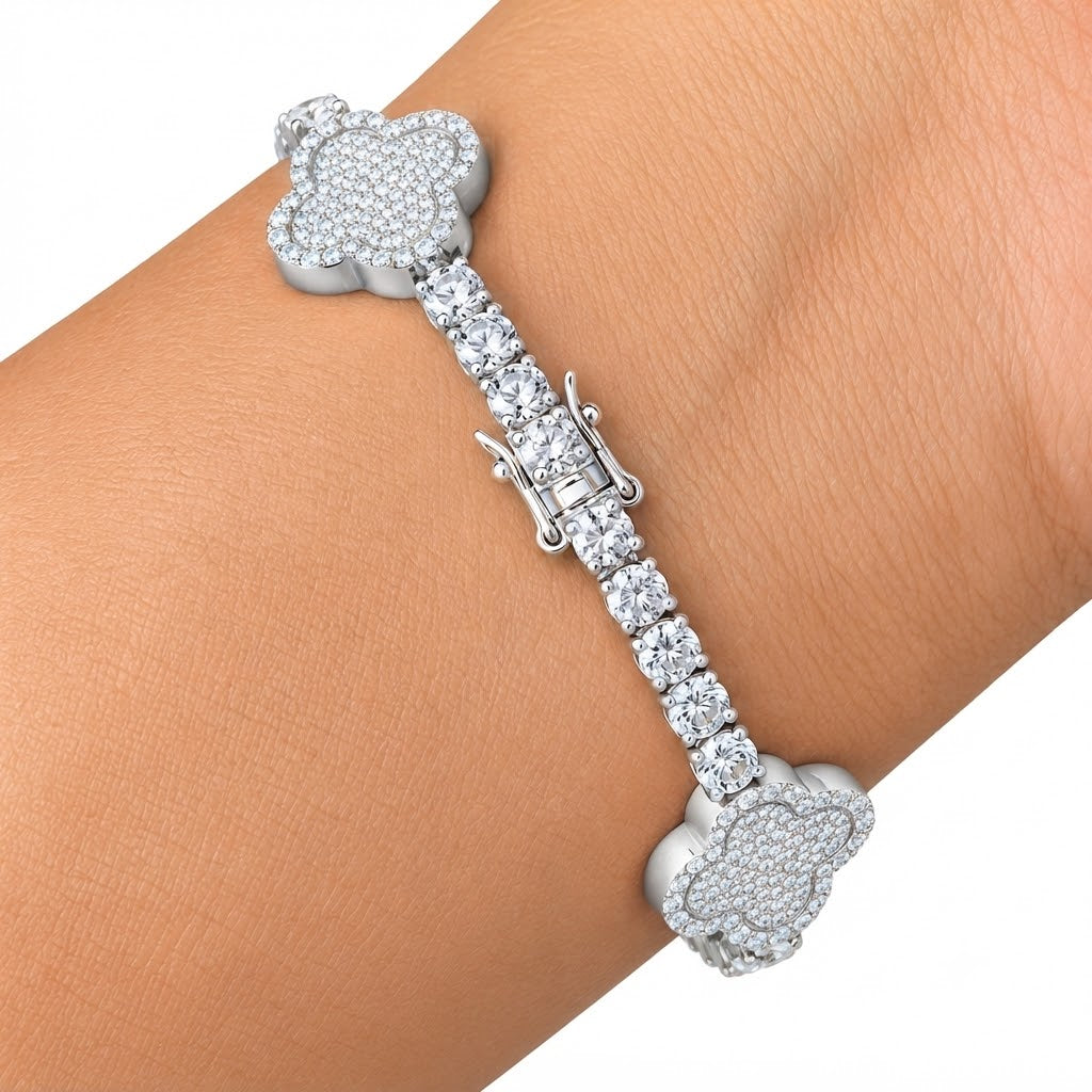 Clover Style Tennis Bracelet for Men's