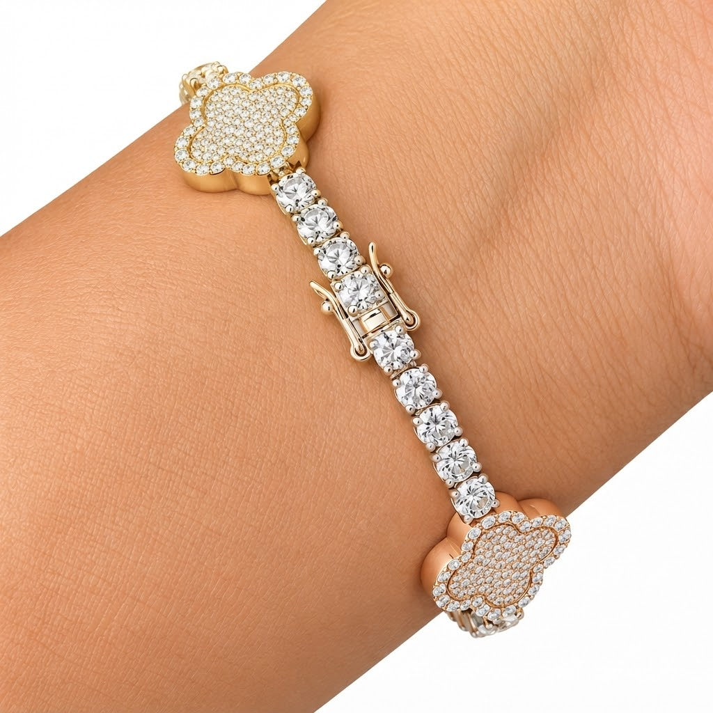 Clover Style Tennis Bracelet for Men's