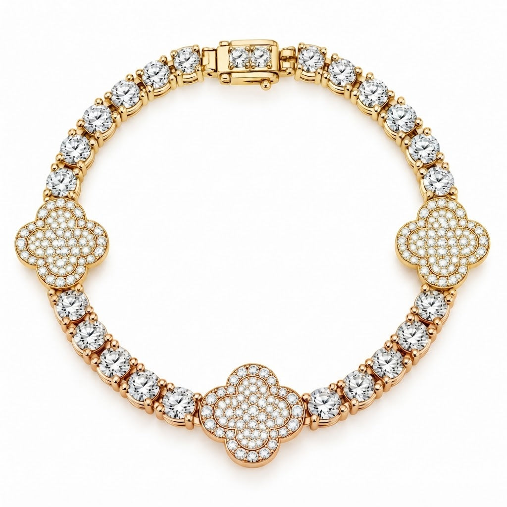 Clover Style Tennis Bracelet for Men's
