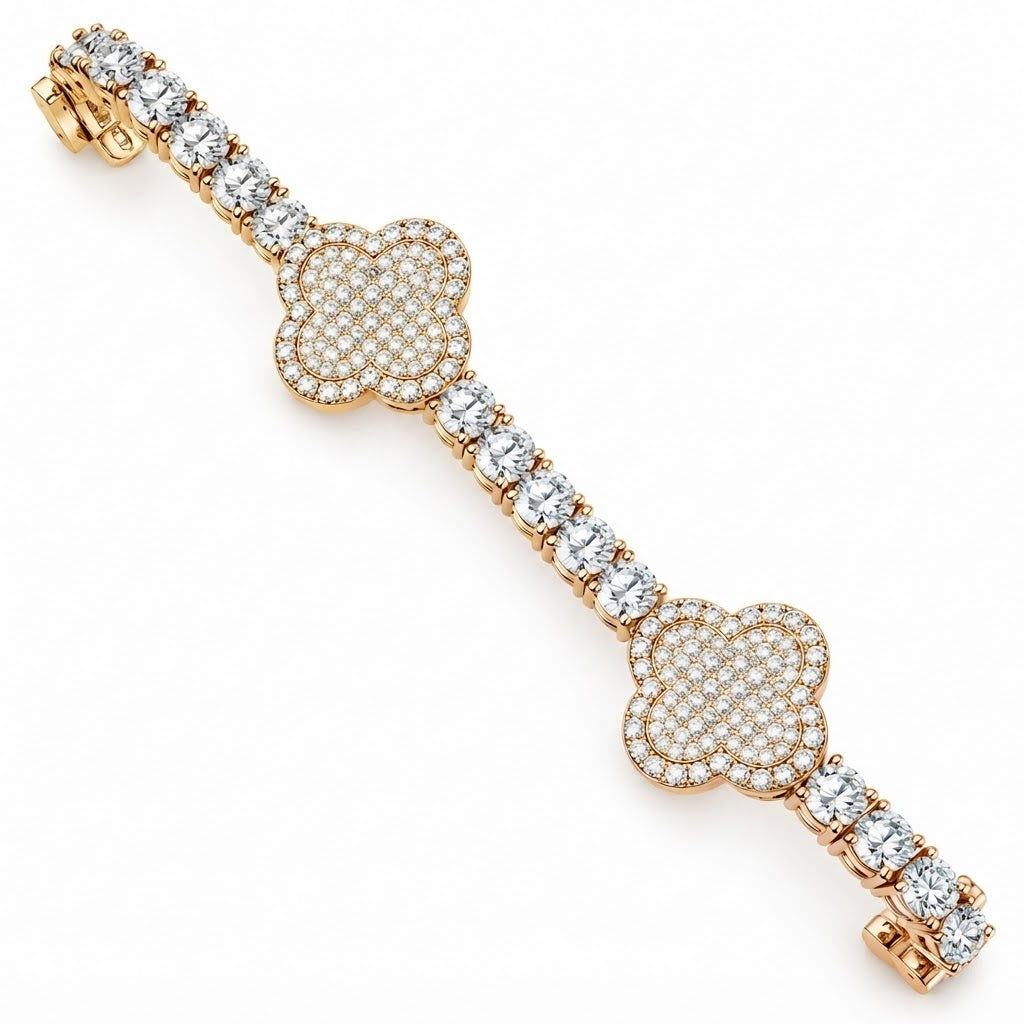 Clover Style Tennis Bracelet for Men's