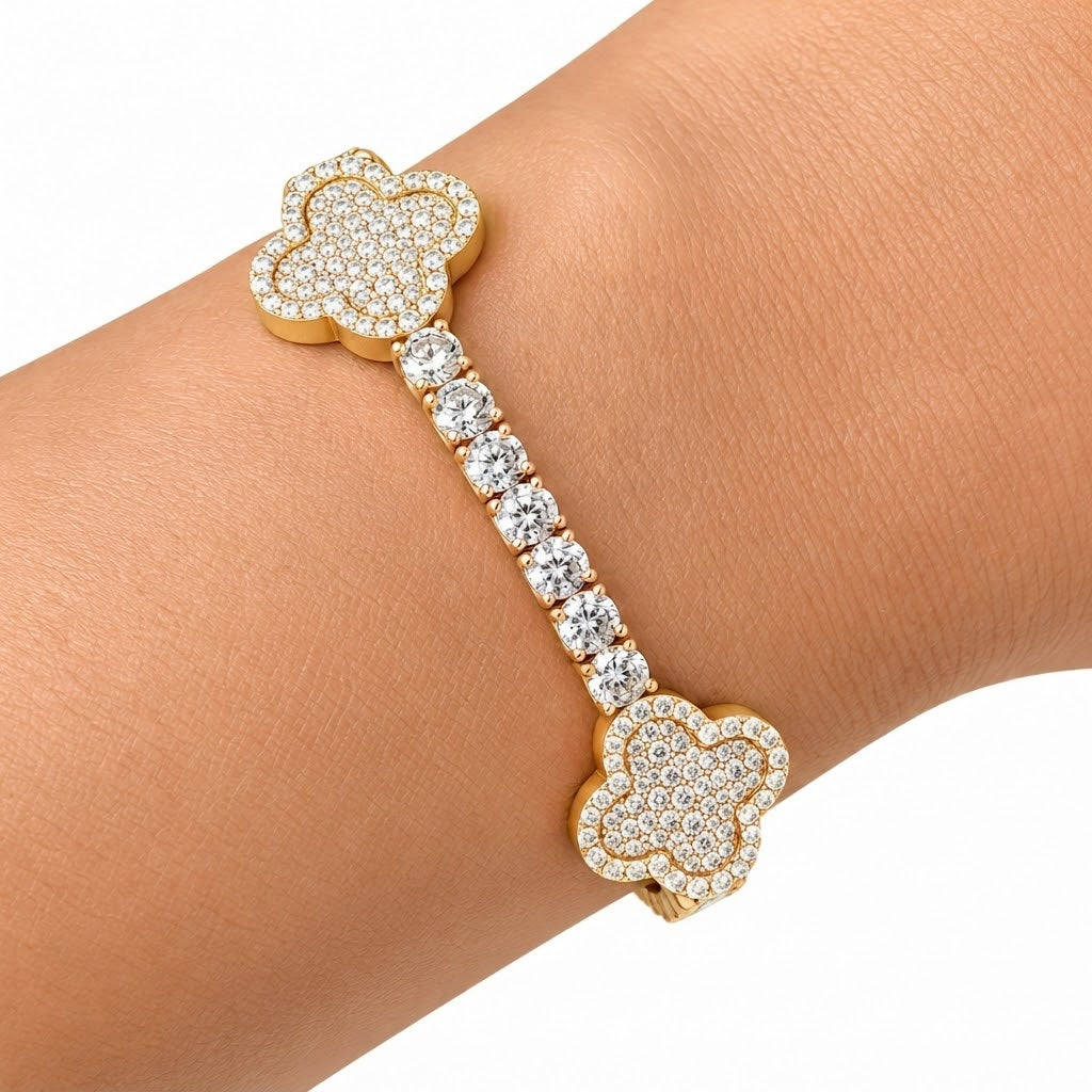 Clover Style Tennis Bracelet for Men's