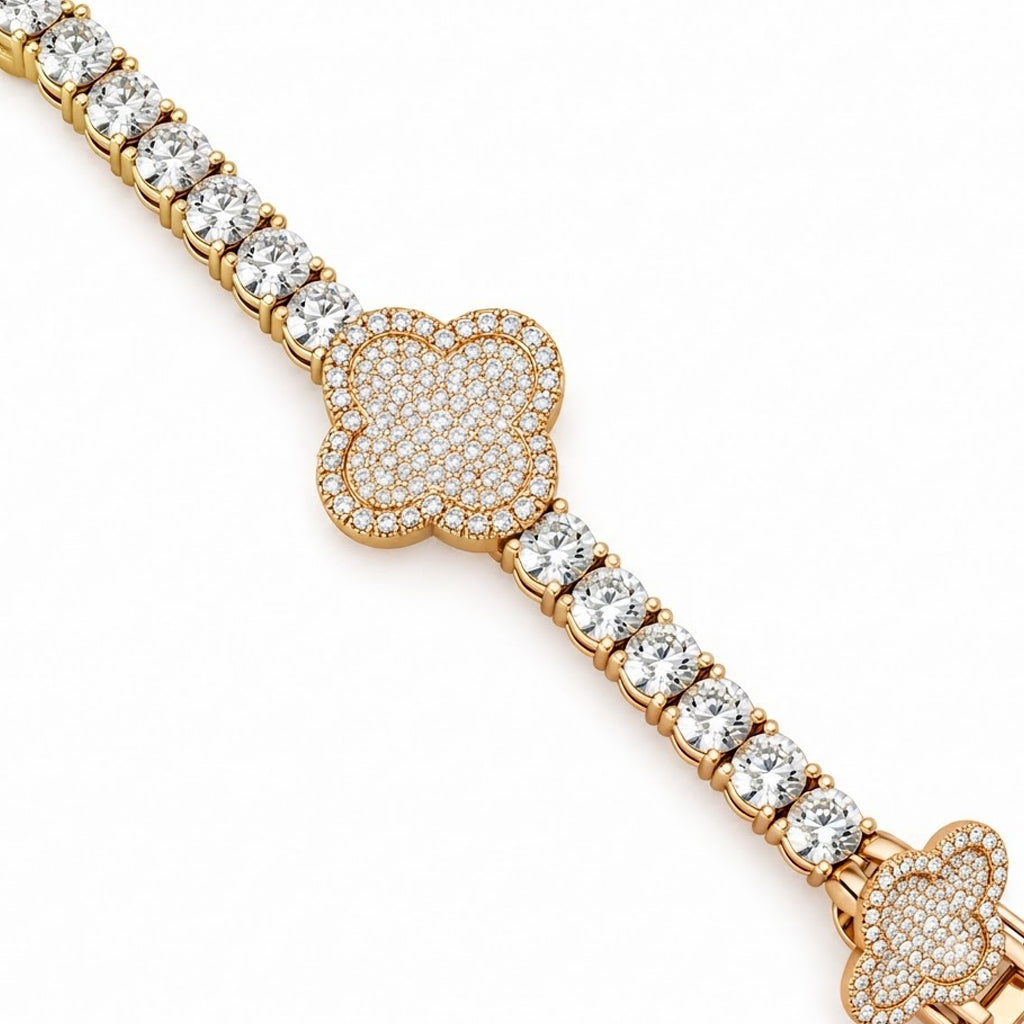 Clover Style Tennis Bracelet for Men's