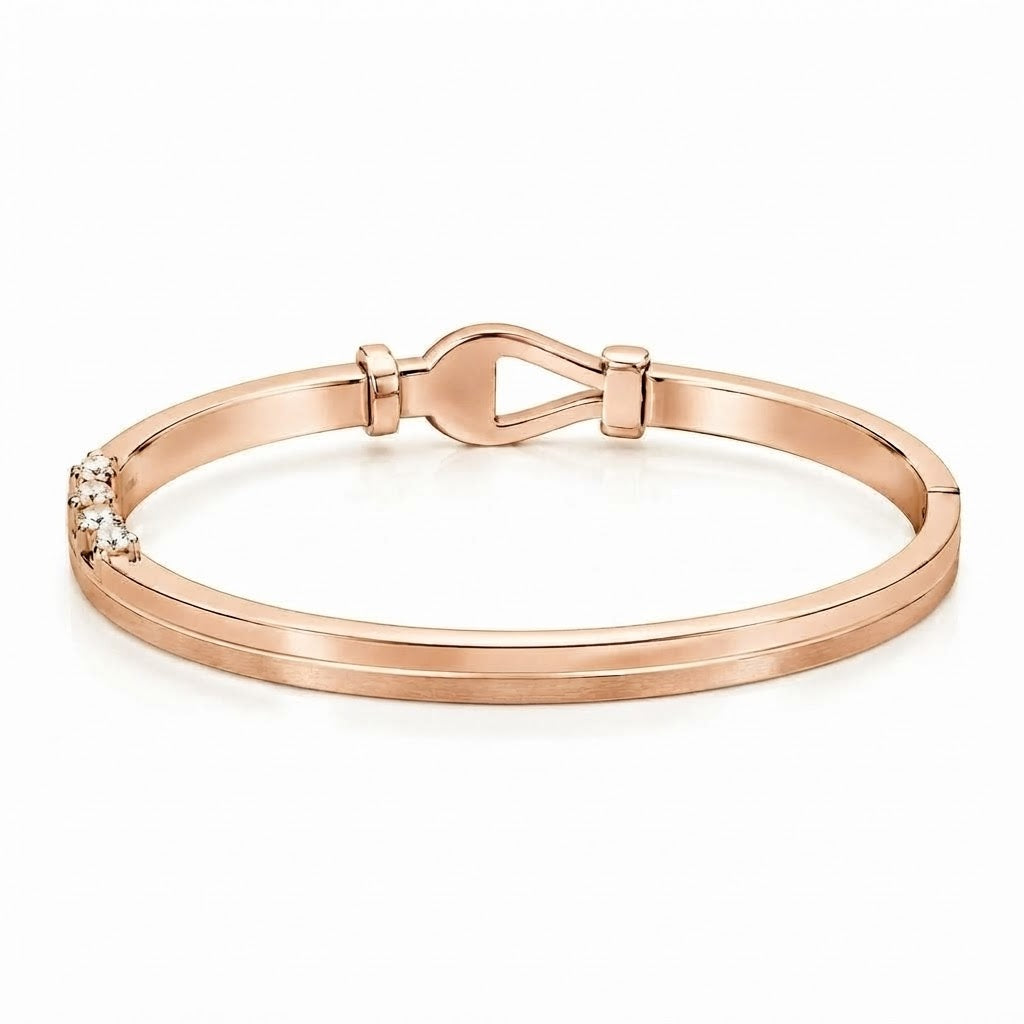 Pave Moissanite Double Row Knot Bangle Bracelet