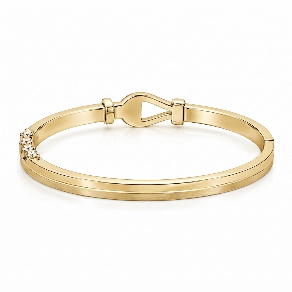 Pave Moissanite Double Row Knot Bangle Bracelet