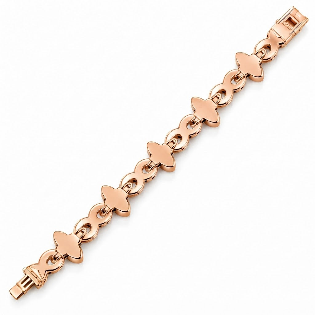 Pave Moissanite Floral Infinity Link Bracelet