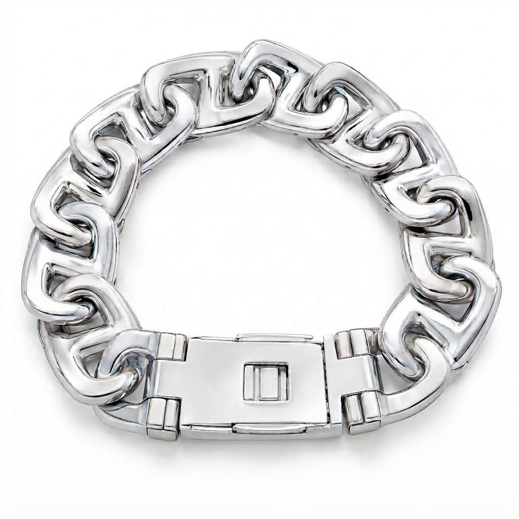 Moissanite Two-Tone Interlocking Cuban Link Bracelet