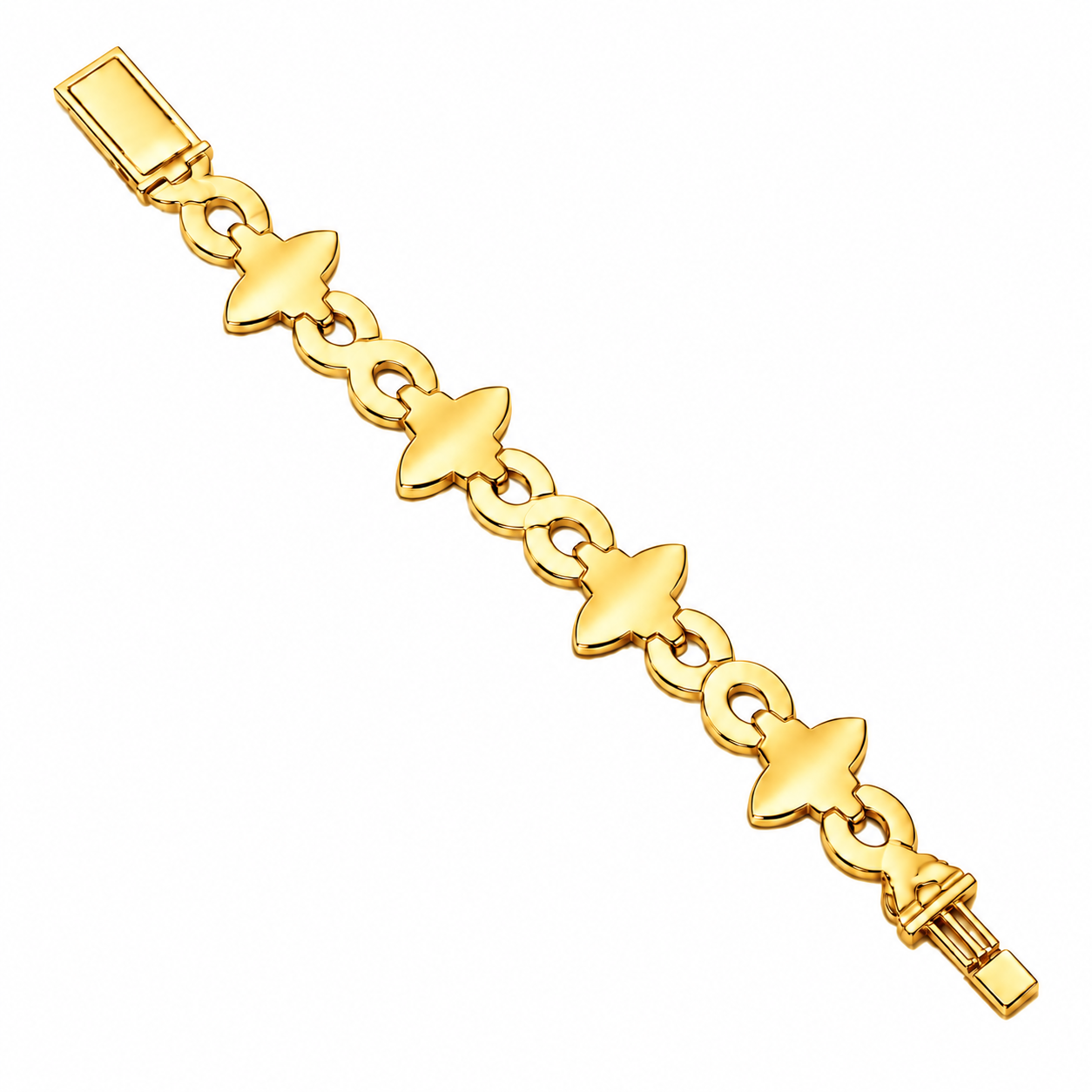 Moissanite Yellow Pear Diamond Clover Infinity Link Bracelet