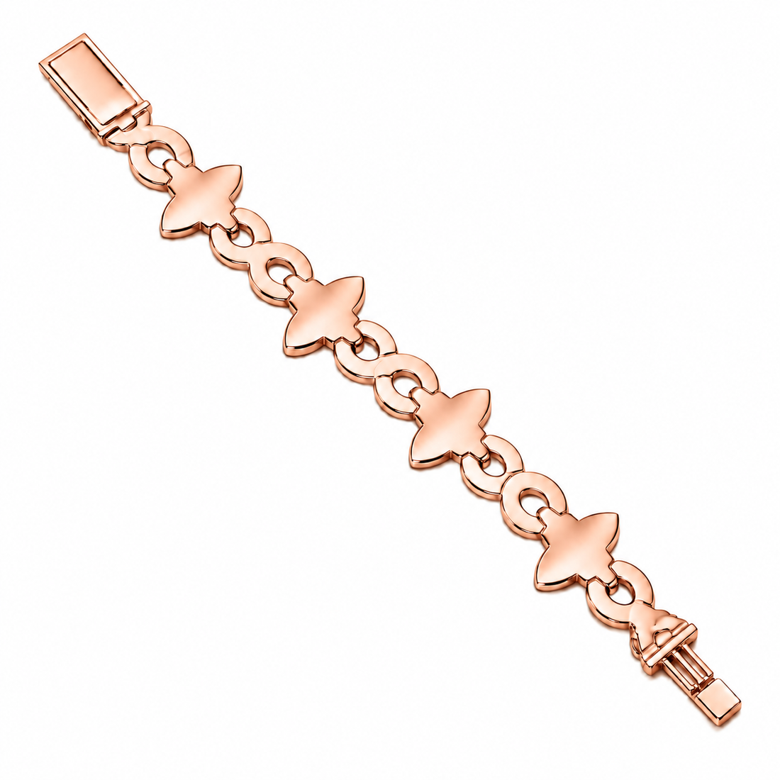 Moissanite Purple Pear Diamond Clover Infinity Link Bracelet