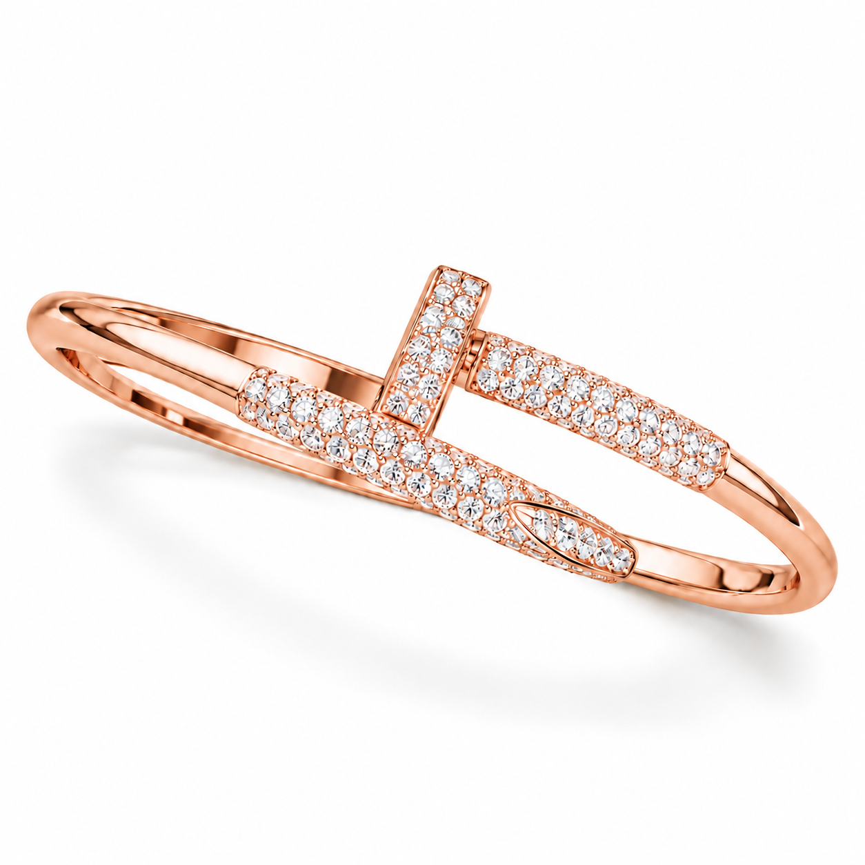 Moissanite Half Pave Nail Bangle Bracelet's