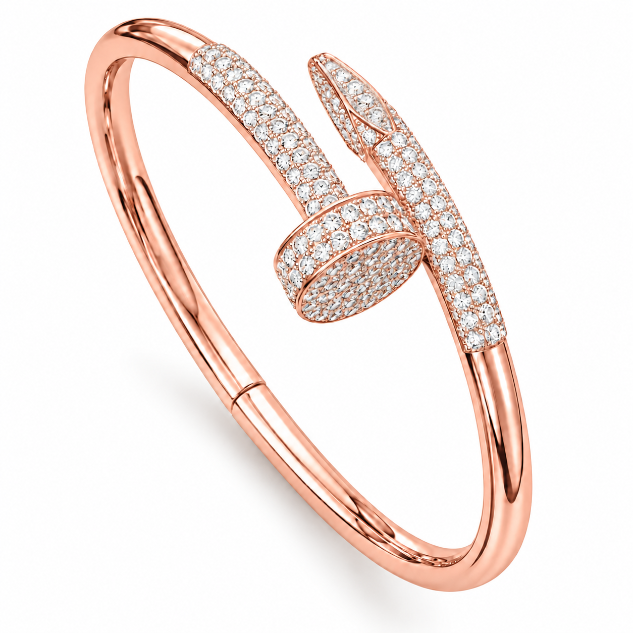 Moissanite Half Pave Nail Bangle Bracelet's