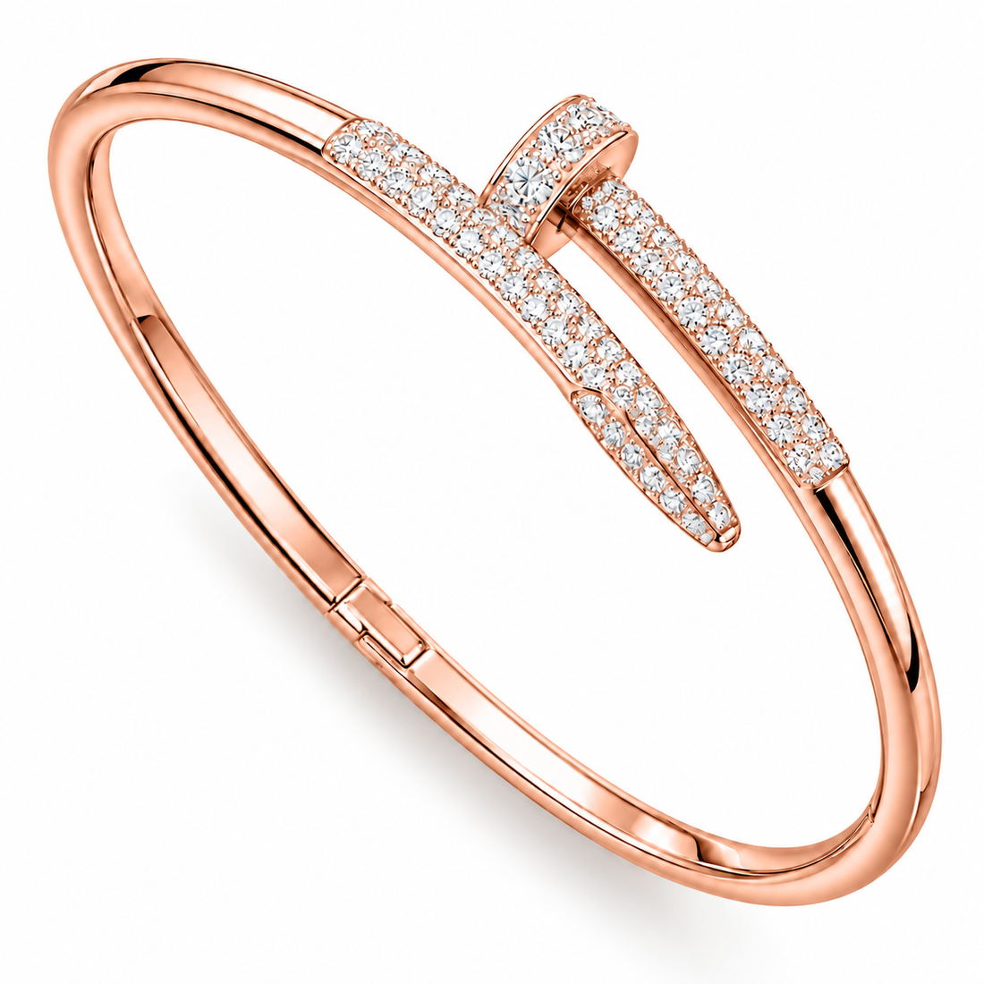 Moissanite Half Pave Nail Bangle Bracelet's