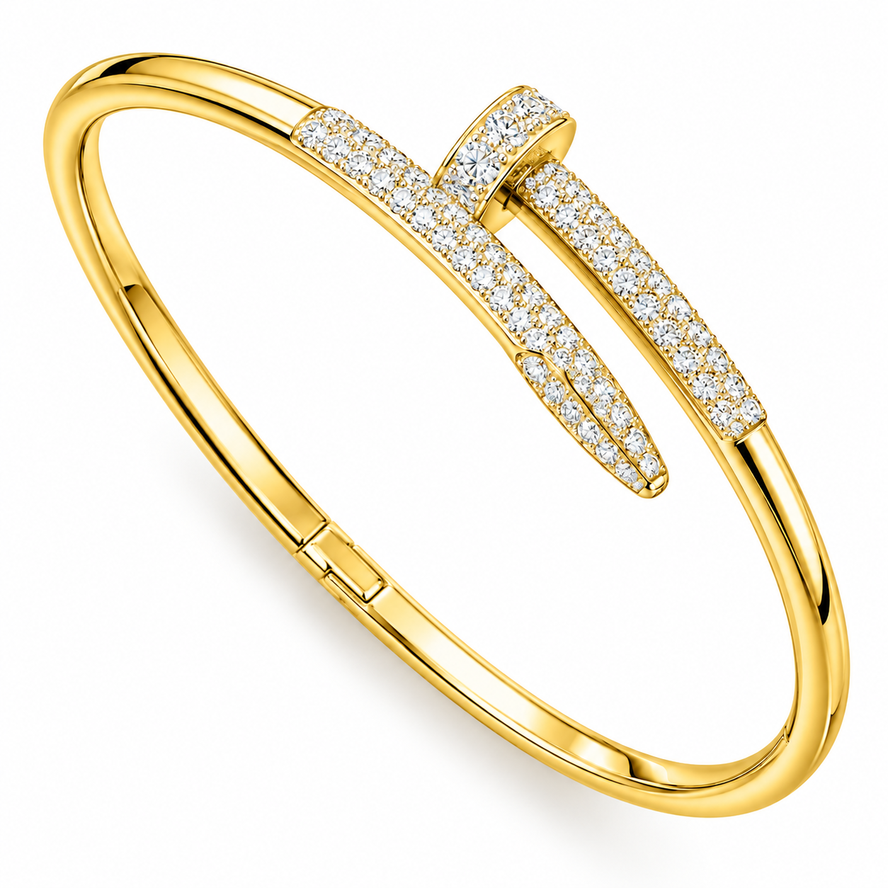 Moissanite Half Pave Nail Bangle Bracelet's