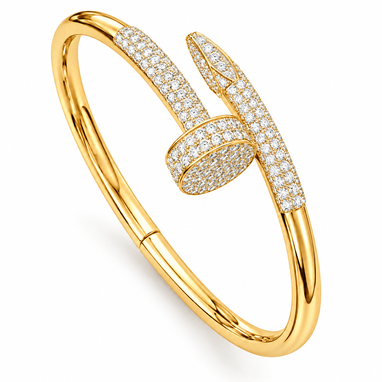 Moissanite Half Pave Nail Bangle Bracelet's