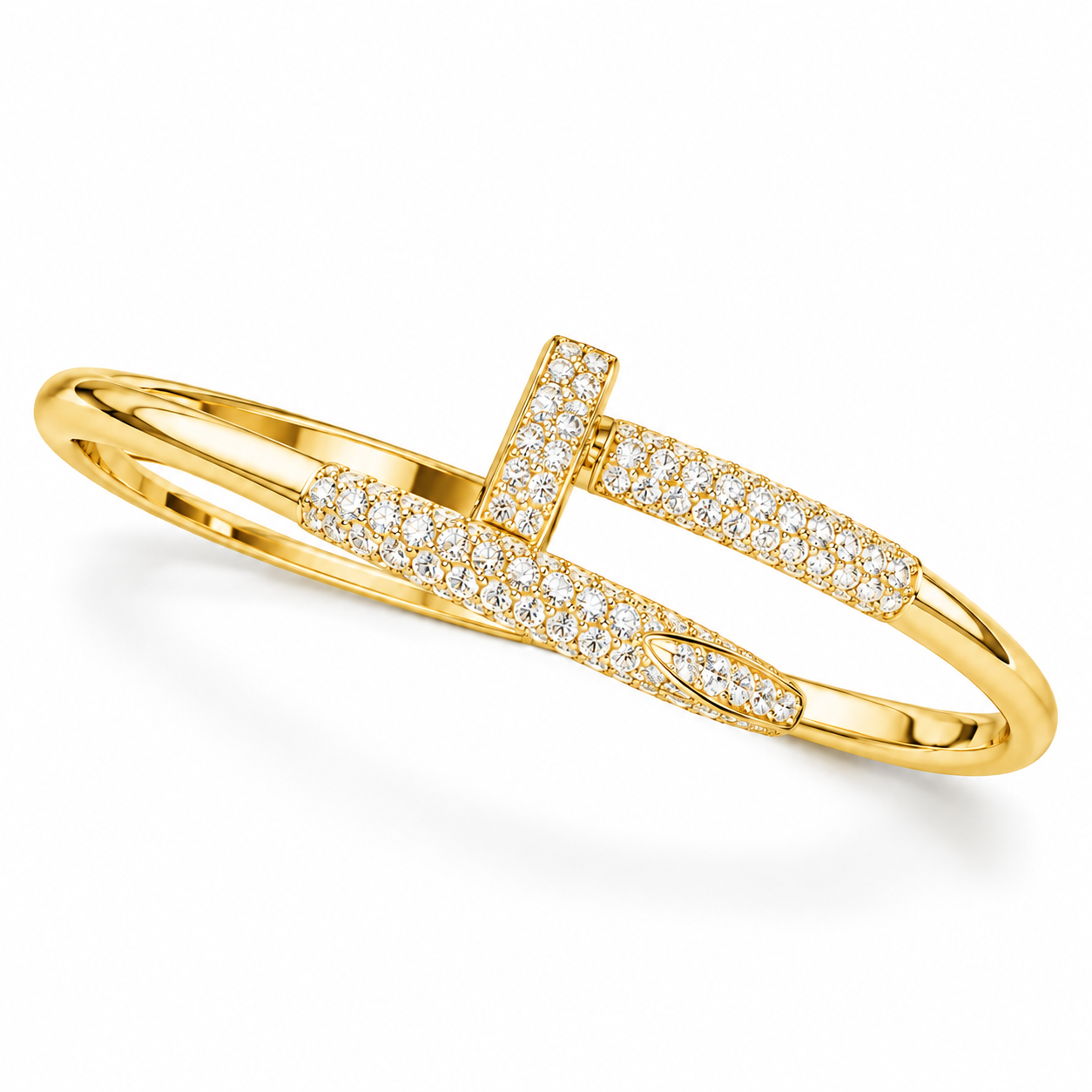 Moissanite Half Pave Nail Bangle Bracelet's