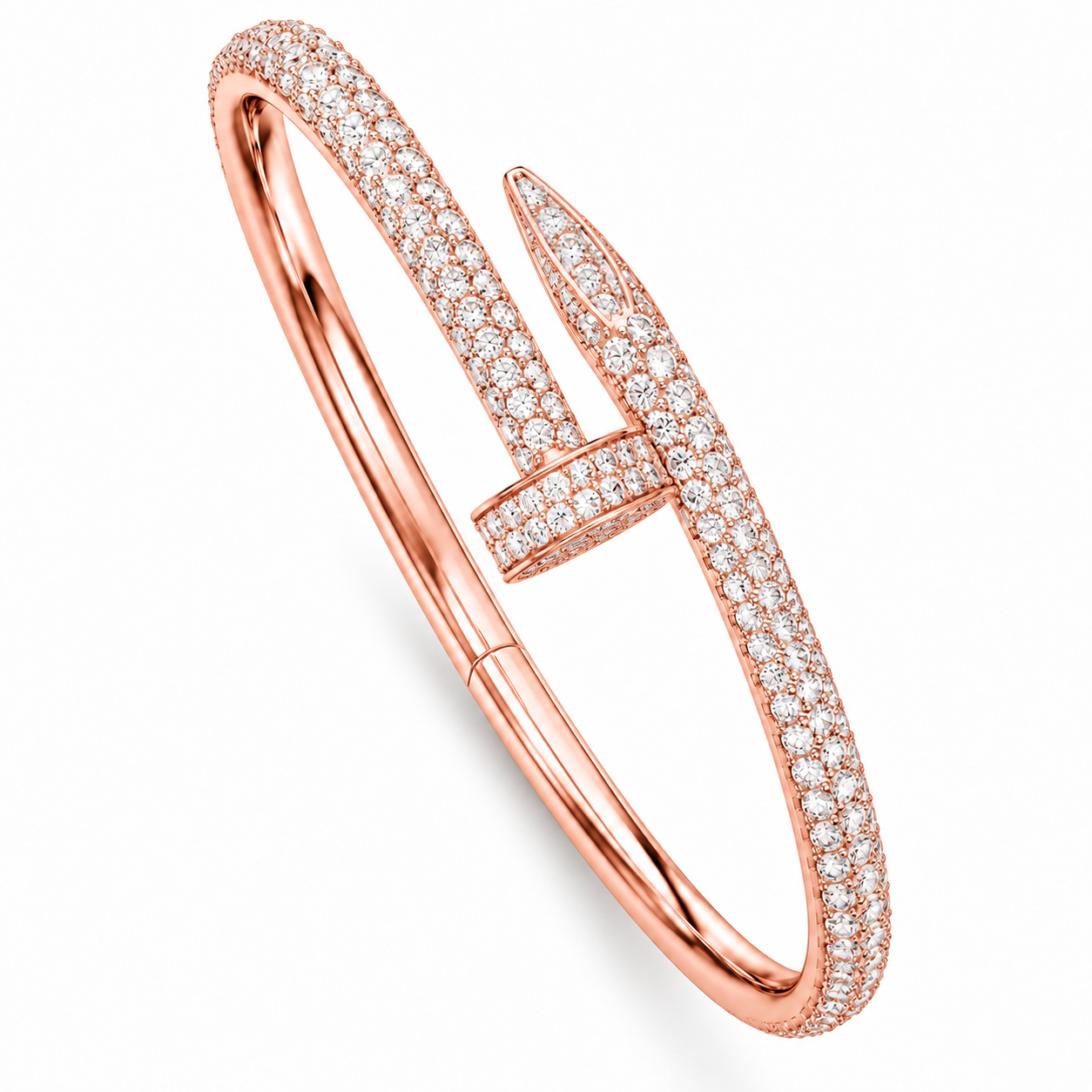 Full Pave Moissanite Diamond Nail Bangle Bracelet's