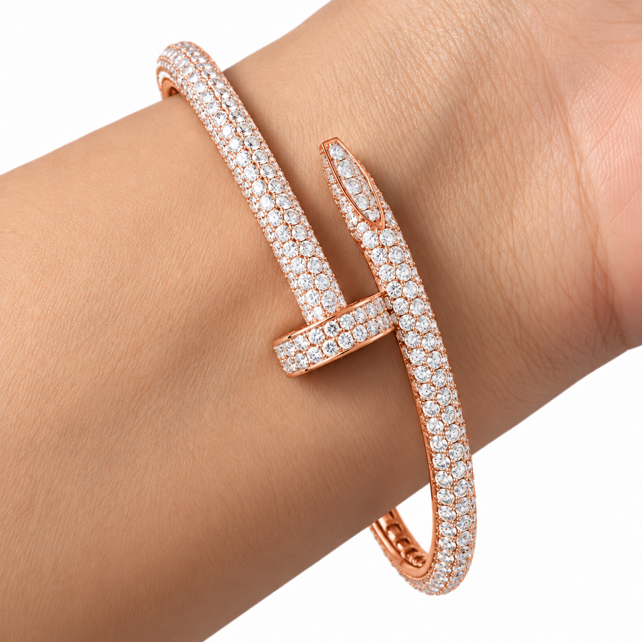 Full Pave Moissanite Diamond Nail Bangle Bracelet's