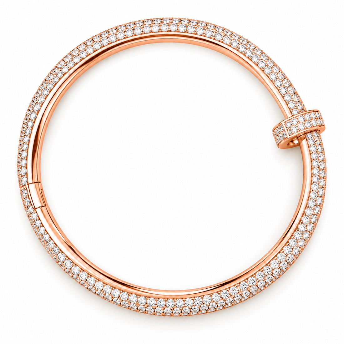 Full Pave Moissanite Diamond Nail Bangle Bracelet's