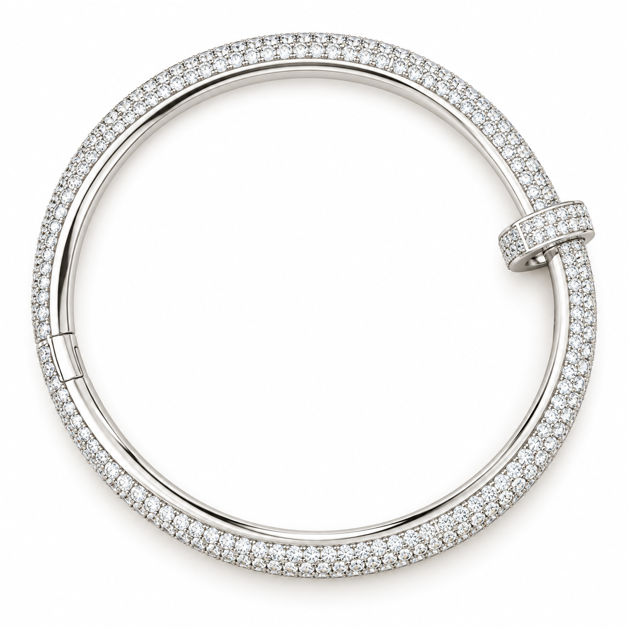 Full Pave Moissanite Diamond Nail Bangle Bracelet's