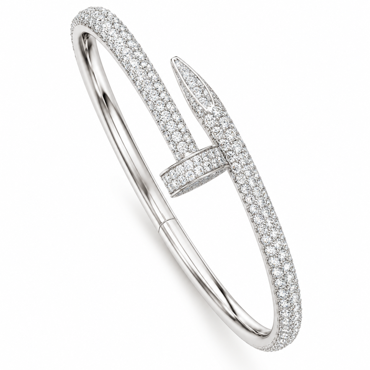 Full Pave Moissanite Diamond Nail Bangle Bracelet's