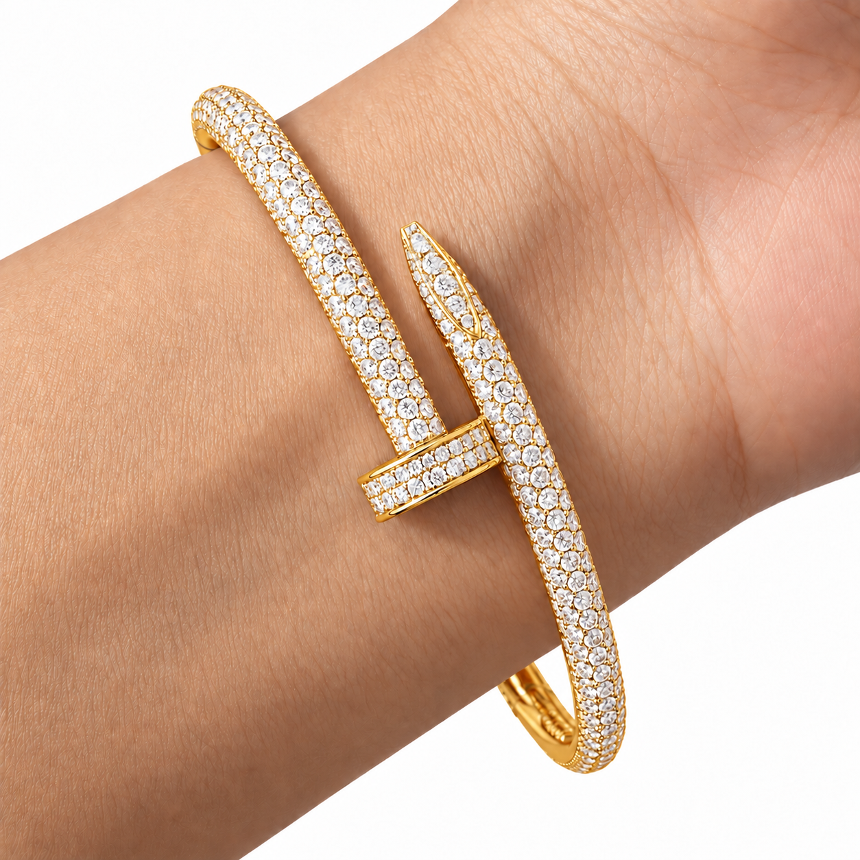 Full Pave Moissanite Diamond Nail Bangle Bracelet's