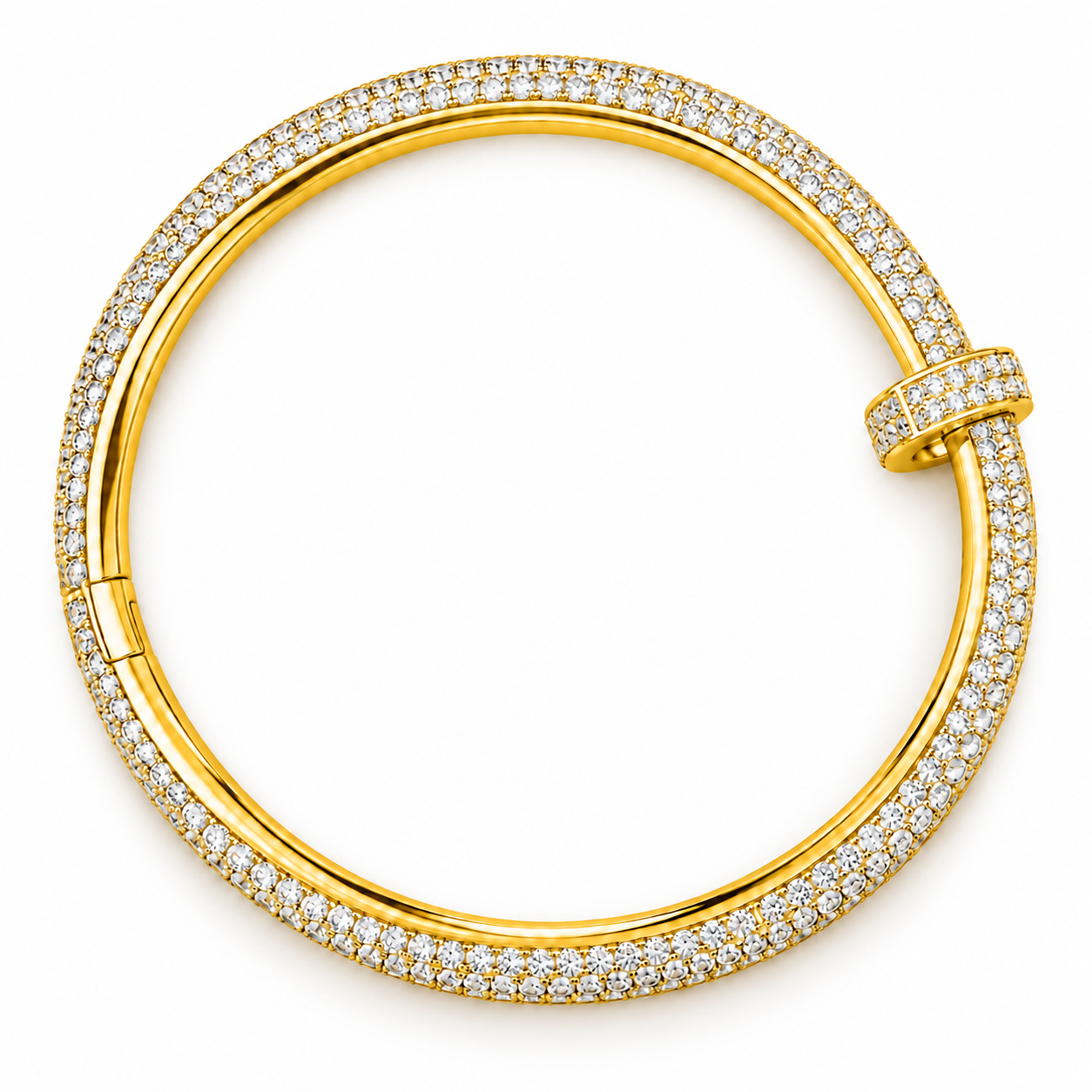 Full Pave Moissanite Diamond Nail Bangle Bracelet's