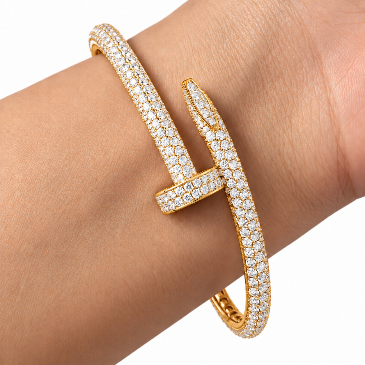 Full Pave Moissanite Diamond Nail Bangle Bracelet's